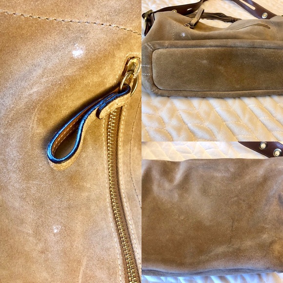 ‼️COACH‼️🌟suede hobo shoulder bag w/fringe detail - Picture 7 of 8